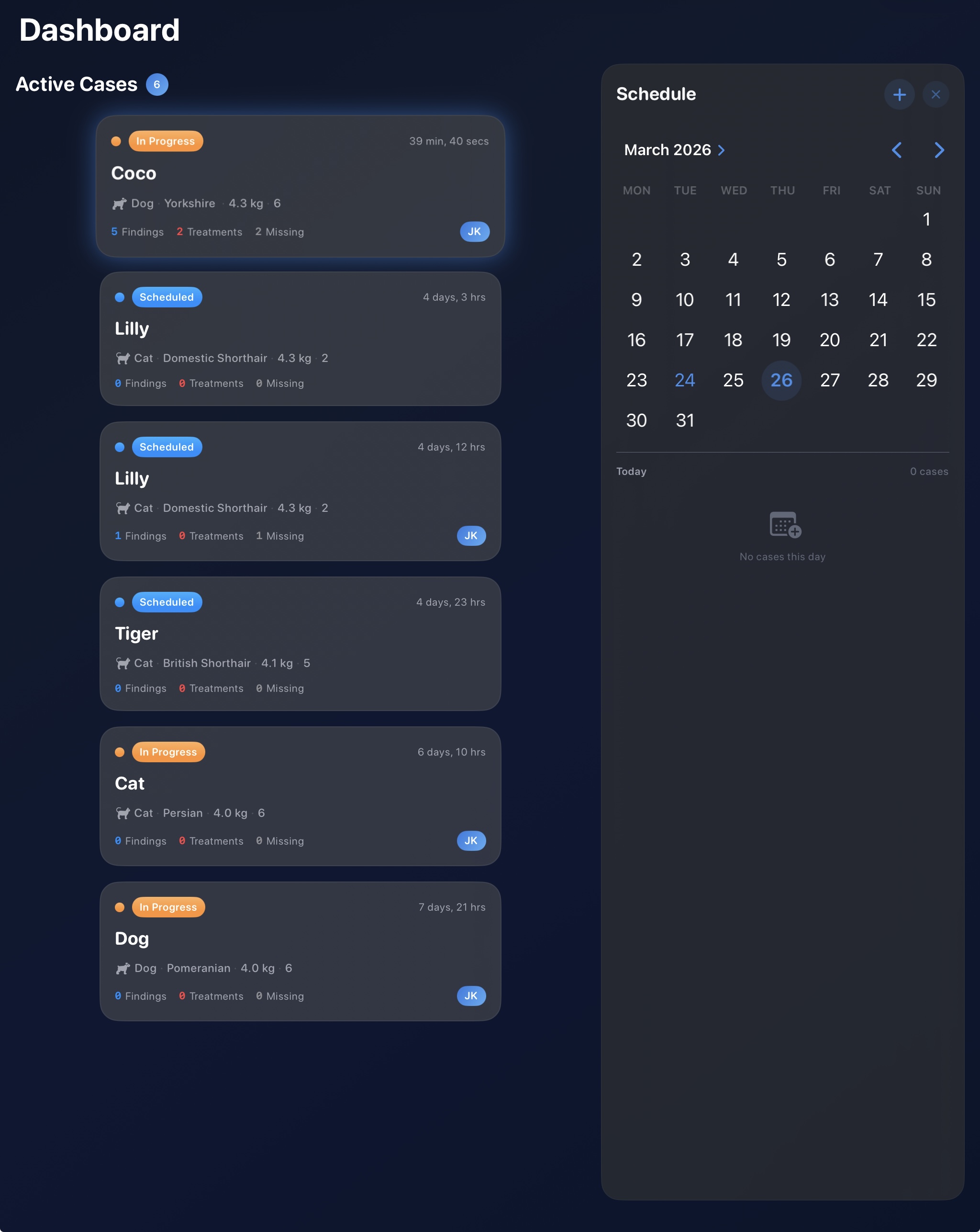 Dental dashboard